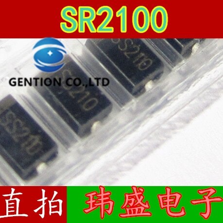 50PCS SS210 schottky diode SR2100 SS210 SMA DO-214 ac  100% new and original
